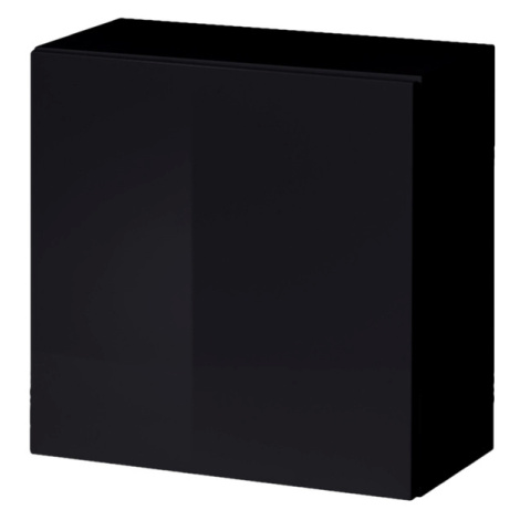 Závěsná skříňka MATCH 3 černá/černá vysoký lesk