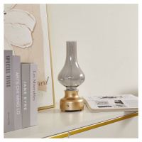 Lindby Nabíjecí stolní lampa Lindby LED Maxentius se stmívačem ve zlaté barvě