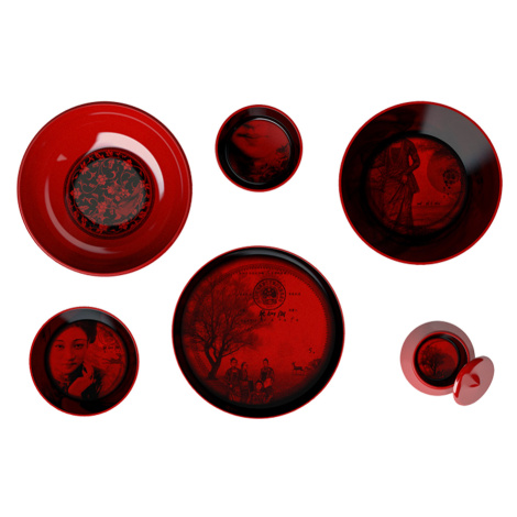 Ibride designové mísy a talíře Ming China Red