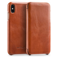 Pouzdro na iPhone Xs Max kožené Obal slim case book Hnědá Movear