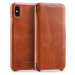 Pouzdro na iPhone Xs Max kožené Obal slim case book Hnědá Movear