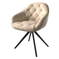 DELIFE Otočná židle Gaio-Flex béžový vintage křížová podnož hranatá otočná černá