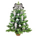 Ozdobený stromeček STŘÍBRNÝ VOJÁČEK 60 cm s LED OSVĚTELNÍM s 32 ks ozdob a dekorací