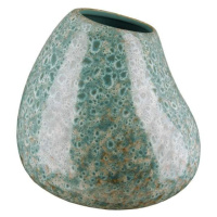 Váza kulatá keramická atyp ORGANIC tyrkysová 19x21cm