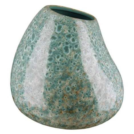 Váza kulatá keramická atyp ORGANIC tyrkysová 19x21cm Gilde handwerk
