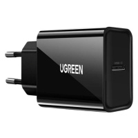 Síťová nabíječka EU UGREEN USB-C, 20W, PD3.0 (černá)