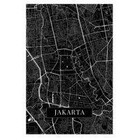 Mapa Jakarta black, 26.7x40 cm