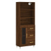 vidaXL Skříň highboard hnědý dub 69,5 x 34 x 180 cm kompozitní dřevo