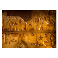 Fotografie Two rows of Egyptian Hieroglyphics, ajiravan, 40 × 26.7 cm