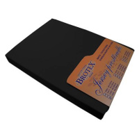 Brotex Jersey prostěradlo černé, 90 × 200 cm, jednolůžko