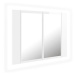 Shumee Koupelnová skříňka, LED zrcadlo, lesklá bílá, 60 × 12 × 45 cm