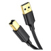 UGREEN US135 USB 2.0 A-B kabel pro tiskárny, pozlacený, 3 m (černý)