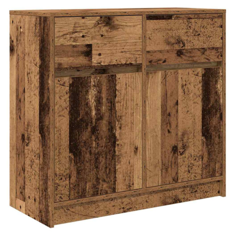 vidaXL Příborník se zásuvkou Staré dřevo 80x34x76cm Dřevěná konstrukce