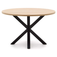 Kulatý jídelní stůl v černo-přírodní barvě ø 120 cm Argo – Kave Home
