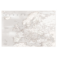 Mapa Rustic detailed map of Europe, Blursbyai, 40 × 26.7 cm