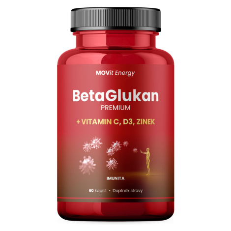 MOVit Energy BetaGlukan 350 mg + Vitamin C, D3, Zinek PREMIUM 60 kapslí