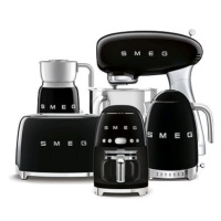 SMEG 50's Retro Style černý, Robot 4,8l + Překapávač + Konvice + Topinkovač + Šlehač