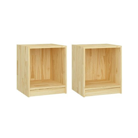 SHUMEE Noční stolky 2 ks 35,5 × 33,5 × 41,5 cm masivní borové dřevo, 809920