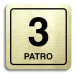 Accept Piktogram "3 patro" (80 × 80 mm) (zlatá tabulka - černý tisk)