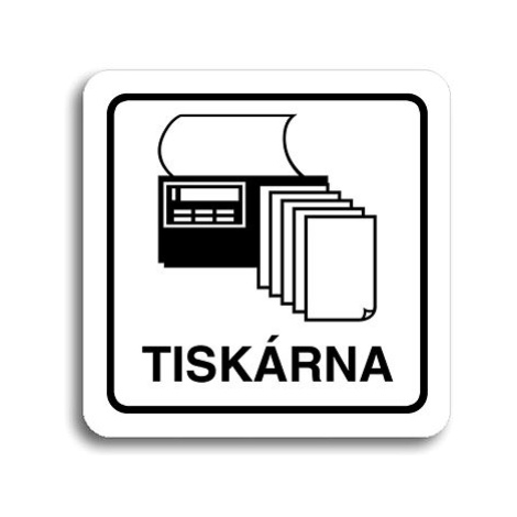 Accept Piktogram "tiskárna" (80 × 80 mm) (bílá tabulka - černý tisk)