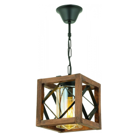 Opviq Závěsný lustr Zikzak I habrové dřevo ořech/černý Opviq lights