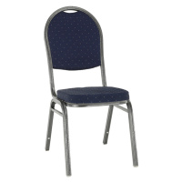 Židle, stohovatelná, látka tmavě modrá/šedý rám, JEFF