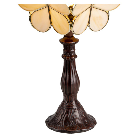 Clayre&Eef Stolní lampa 5LL-6095 v designu Tiffany, béžová Clayre & Eef