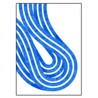 Paper Collective designové moderní obrazy Entropy Blue 02 (50 x 70 cm)
