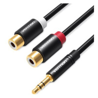 Vention 3.5mm Male to 2x RCA Female Audio Cable 0.3m Black Metal Type