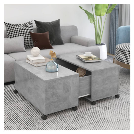 vidaXL Konferenční stolek betonově šedý 75 x 75 x 38 cm dřevotříska