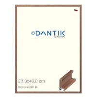 DANTIK rámeček 30 × 40, ALU profil 6035 Dýha ořech plexi čiré