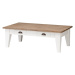 Dekoria Stolek - lavice Milton white&natural 130x75x45cm, 130 x 75 x 45 cm