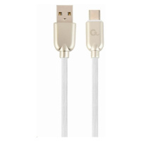 GEMBIRD Kabel USB 2.0 AM na Type-C kabel (AM/CM), 1m, pogumovaný, bílý, blister, PREMIUM QUALITY