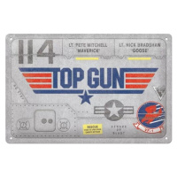 Plechová cedule Top Gun - Aircraft Metal, 30 × 20 cm