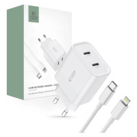 Nabíječka TECH-PROTECT C20W 2-PORT NETWORK CHARGER PD20W + LIGHTNING CABLE WHITE (9319456607307)