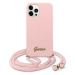 Guess GUHCP12LLSCLMGLP hard silikonové pouzdro iPhone 12 Pro MAX 6.7" pink Metal Logo Cord