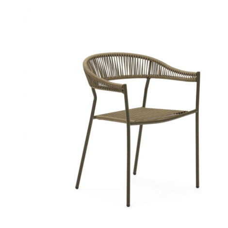 Khaki jídelní židle z umělého ratanu v sadě 4 ks Futadera – Kave Home