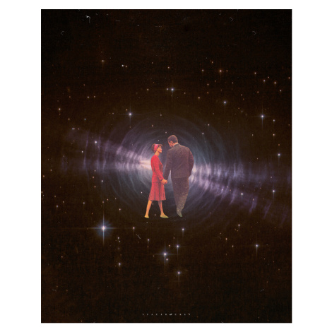 Ilustrace Space love, spacerocket art, (30 x 40 cm)