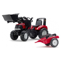 Traktor šlapací Case IH Puma 240CVX s valníkem a přední lžící s vlečkou