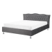 BELIANI postel METZ 160 × 200 cm, sametová, tmavě šedá