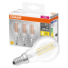 3PAK LED žárovka LED E14 P45 4W = 40W 470lm 2700K Teplá 320° Filament OSRAM