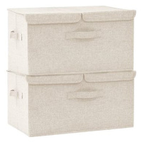 Shumee Úložné boxy 50 × 30 × 25 cm, 2 ks, krémové