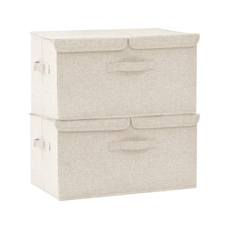 Shumee Úložné boxy 50 × 30 × 25 cm, 2 ks, krémové