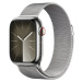 Apple Apple Watch Series 9 Cellular 41mm Stříbrná ocel se stříbrným milánským tahem