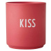 Červený porcelánový hrnek Design Letters Kiss, 300 ml