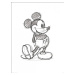 Umělecký tisk Myšák Mickey (Mickey Mouse) - Sketched Single, (60 x 80 cm)