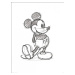 Umělecký tisk Myšák Mickey (Mickey Mouse) - Sketched Single, 60 × 80 cm