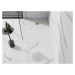 MEXEN/S Stone+ čtvercová sprchová vanička 140 x 100, bílá, mřížka zlatá 44101014-G