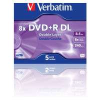 VERBATIM DVD+R(5 ks)DoubleLayer/Jewel/8x/8,5GB