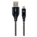 Gembird kabel CABLEXPERT USB-A - MicroUSB, M/M, opletený, PREMIUM QUALITY, 1m, černá/bílá - CC-U
